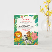Safari-Tiere Geburtstagseinladungs-Boy-Faltkarte Karte (Gelbe Blume)