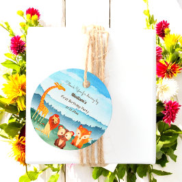 Safari Tiere Geburtstagsparty Blue Geschenkanhänger