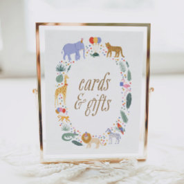 Safari Tiere Geburtstagsparty Karten und Geschenke Poster