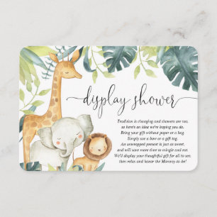 Safari-Tiere geschlechtsneutrale Display-Dusche Begleitkarte