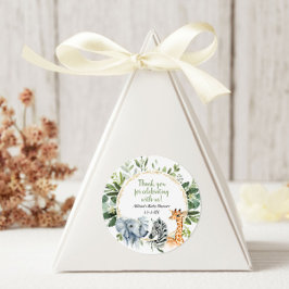 Safari Tiere Grüne Gold Babydusche Runder Aufkleber