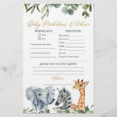 Safari-Tiere Grünpflanzen Babyprognosen Ratschläge (Vorderseite)