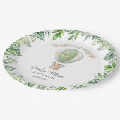 Safari Tiere Heißluftballon Babydusche Pappteller (Schrägansicht)