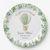 Safari Tiere Heißluftballon Babydusche Pappteller (Vorderseite)