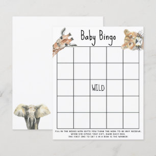 SAFARI-Tiere in Aquarellfarbe - Baby Dusche Bingam