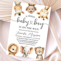 Safari-Tiere Junge Baby-Party Tropischer Dschungel
