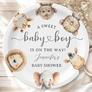 Safari-Tiere Junge Baby Shower Tropischer Dschunge Pappteller