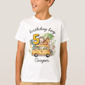 Safari-Tiere Jungen Geburtstag T-Shirt (Vorderseite)