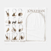 Safari Tiere Jungle Numbers Meilenstein Fleecedecke (Vorderseite (Horizontal))