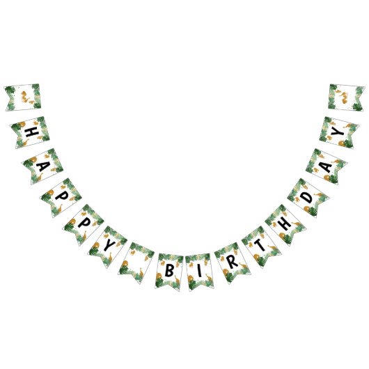 Safari Tiere Jungle Wild One Happy Birthday Wimpelkette (Alle)