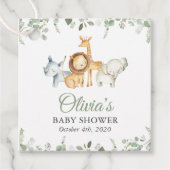 Safari-Tiere, Jungle, Wildtiere, Babydusche Geschenkanhänger (Vorderseite)