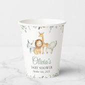 Safari-Tiere, Jungle, Wildtiere, Babydusche Pappbecher (Vorderseite)