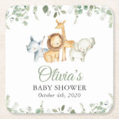 Safari-Tiere, Jungle, Wildtiere, Babydusche Rechteckiger Pappuntersetzer (Vorderseite)