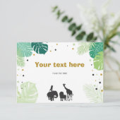 Safari Tiere Jungle Zoo Einlegen Karte Geburtstag (Stehend Vorderseite)