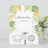 Safari Tiere Jungle Zoo Einlegen Karte Wild One (Stehend Vorderseite)