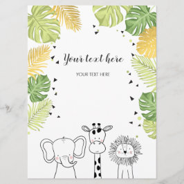 Safari Tiere Jungle Zoo Einlegen Karte Wild One