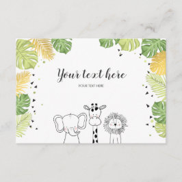 Safari Tiere Jungle Zoo Einlegen Karte Wild One