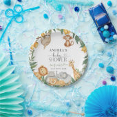 Safari-Tiere Kalligrafie Baby Shower Pappteller (Party)