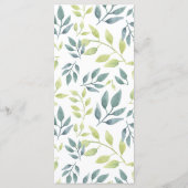 Safari-Tiere Kinderdusche-Menü Programm (Rückseite)