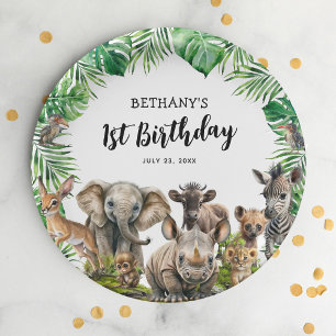Safari-Tiere Kindergeburtstagsfeier Pappteller
