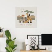 Safari-Tiere Kleiner Entdecker Personalisiert ID12 Poster (Heimbüro)