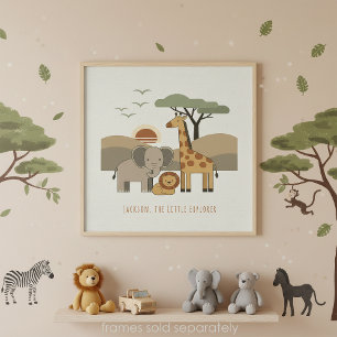 Safari-Tiere Kleiner Entdecker Personalisierte ID1 Poster