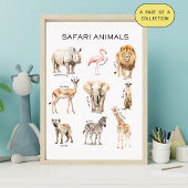Safari-Tiere Lehrposter Poster
