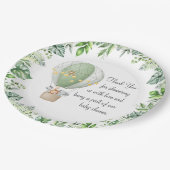 Safari Tiere Luftballon Babydusche Danke Pappteller (Schrägansicht)