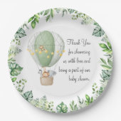 Safari Tiere Luftballon Babydusche Danke Pappteller (Vorderseite)