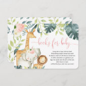 Safari Tiere Mädchen Duschbücher für Kinder Begleitkarte (Vorne/Hinten)