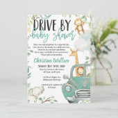 Safari-Tiere mit Kinderdusche Einladung (Stehend Vorderseite)