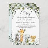 Safari-Tiere mit Löwenbaby-Dusche Einladung (Vorne/Hinten)