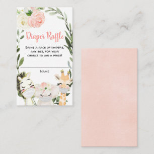 Safari-Tiere mit Masken, Windelkarten Begleitkarte