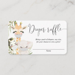 Safari-Tiere mit Masken, Windelkarten Begleitkarte