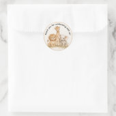 Safari-Tiere Neutral Boho Danke Runder Aufkleber (Tasche)
