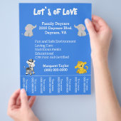 Safari-Tiere: Niedliche Kinderbetreuung Flyer (Hand)