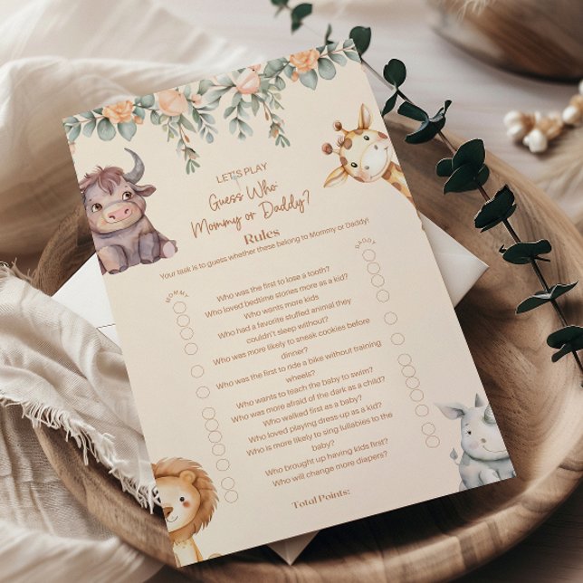 Safari-Tiere-Rat mal, wer Baby-Party (Von Creator hochgeladen)