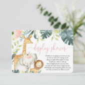 Safari Tiere rosa Grüne zeigen Dusche Begleitkarte (Stehend Vorderseite)