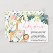 Safari Tiere rosa Grüne zeigen Dusche Begleitkarte (Vorne/Hinten)