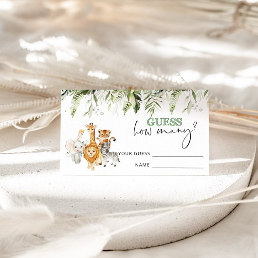 Safari-Tiere schätzen wie viele Begleitkarte