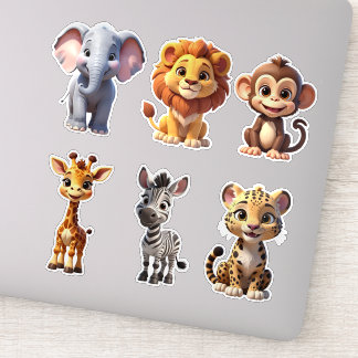 Safari-Tiere Set -1 Kinder-Aufkleber Aufkleber