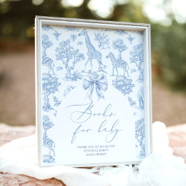 Safari-Tiere Toile de Jouy Bücher für Kinder Poster