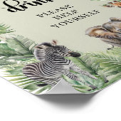 Safari-Tiere Tropengrüne Getränke Tafelschild Poster (Ecke)
