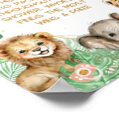 Safari-Tiere Tropische Dusche Schnuller Jagdwild Poster (Ecke)