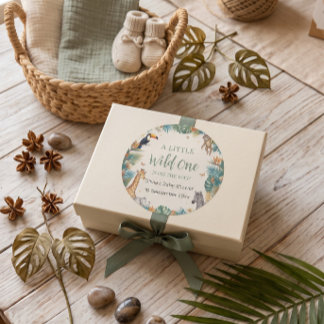 Safari-Tiere | Tropische Tiere Baby Shower Runder Aufkleber