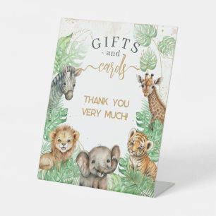Safari-Tiere Tropische Vegetation Baby Duschgesche Sockelschild