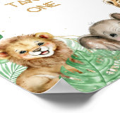 Safari-Tiere Tropische Vegetation Kinderdusche bev Poster (Ecke)