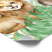 Safari-Tiere Tropische Vegetation Kinderdusche Poster (Ecke)