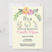 Safari-Tiere Wasserfarbe Es ist eine Baby-Dusche f Einladung (Vorderseite)