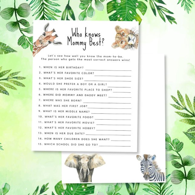 Safari-Tiere - Wer kennt Mama am besten (Von Creator hochgeladen)